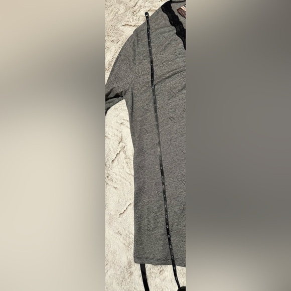 La Leche League International Gray Wrap Top with Black Lace Trim - Picture 7 of 10